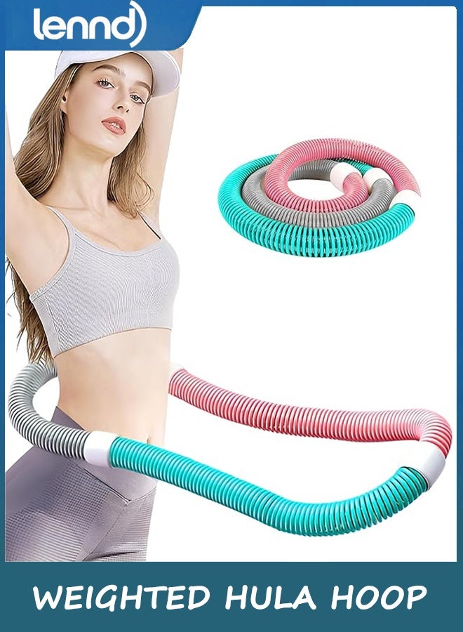 LENND Weighted Soft Spring Hula Hoop for Adults – 3.3lb Foldable Fitness Hoop, Waist-Friendly Design, Portable Slimming Exercise Equipment for Home and Travel - Image 1