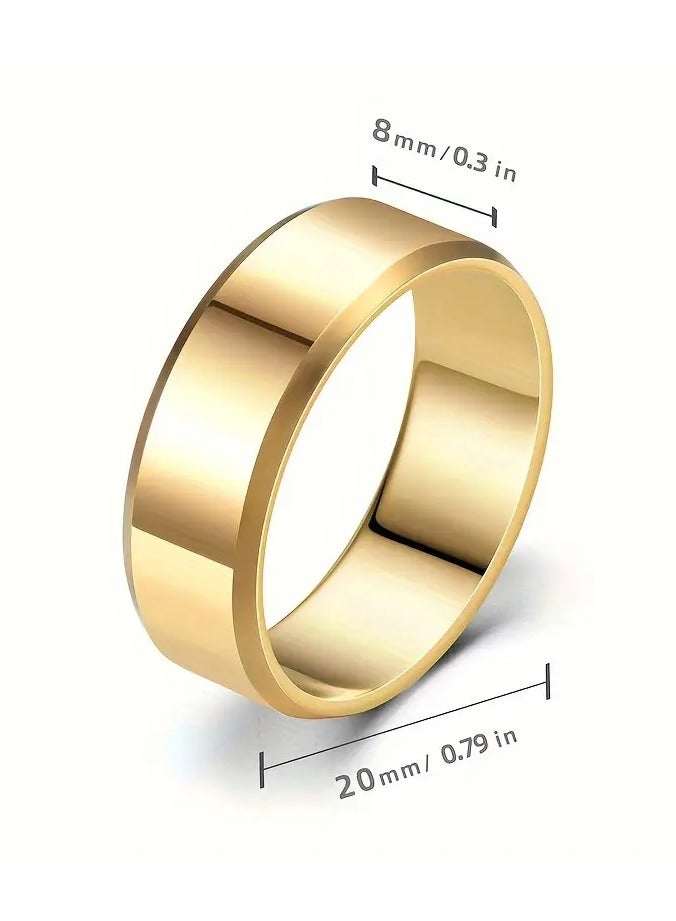 Home Clearance Sale Two Bevel Inner Arc Glossy Ring Simple and Fashionable, Stainless Steel Mixed Ring for Men and Women, Daily and Party Ring, Accessories, Jewelry Ring, Suitable for Parties and Gifts  - Image 4
