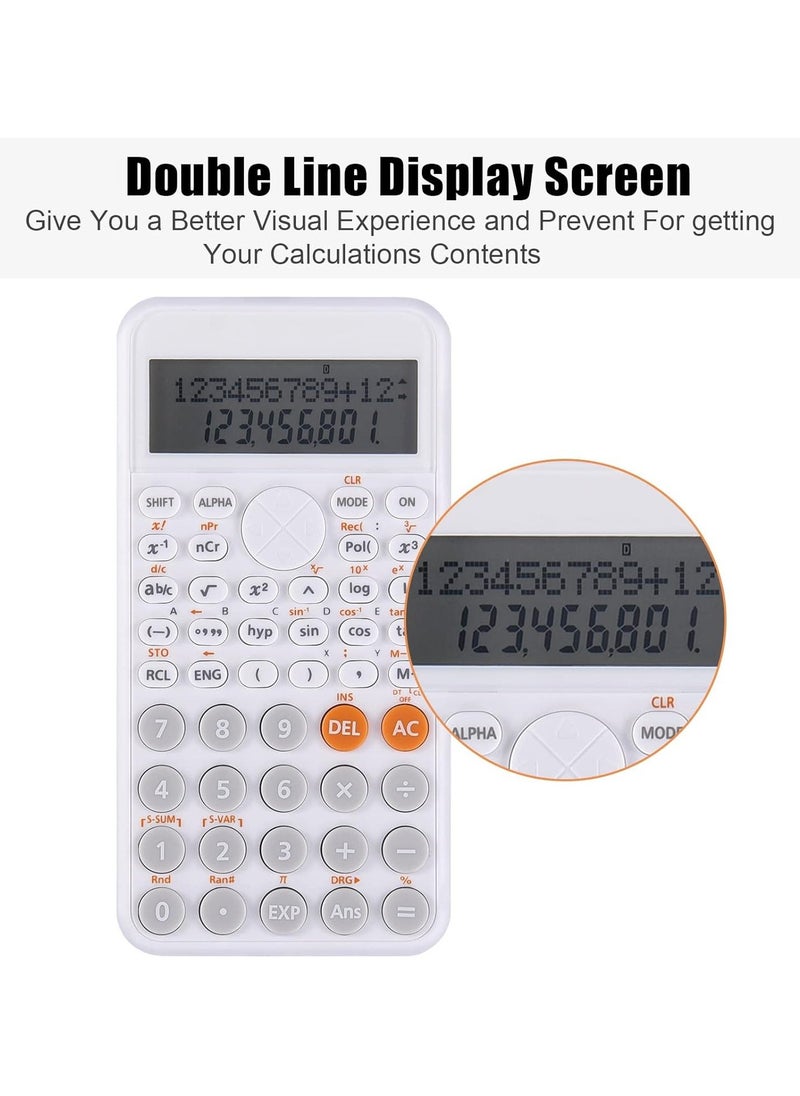 Scientific Calculator 2-Line Standard Scientific Calculator Cute Desk Accessories Portable and Cute School Office Supplies Suitable for Primary School to College Student Use - Image 5