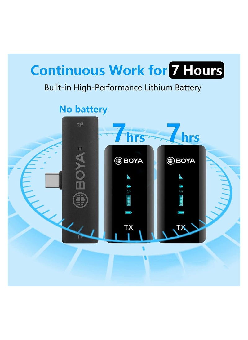 BOYA BY-XM6-S6 USB C Mini Wireless Clip Microphone Portable Transmitter Receiver for Android Type C Smartphone Podcast Facebook YouTube Vlog Video Recording  - Image 3