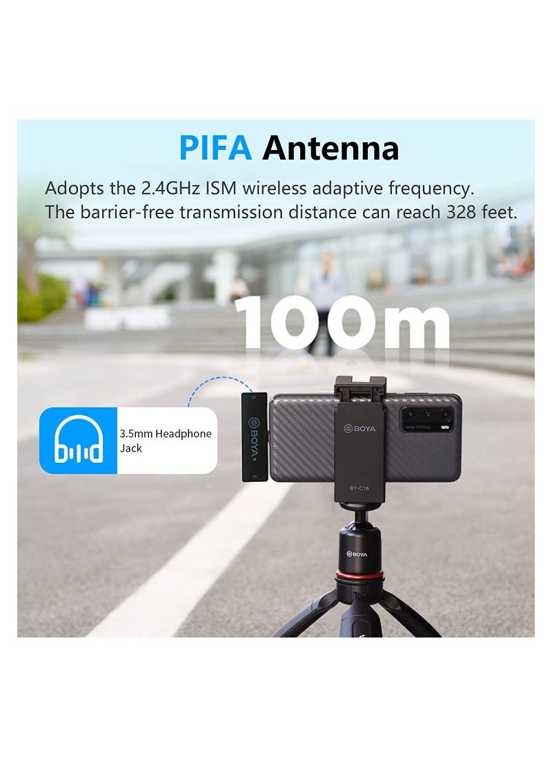 BOYA BY-XM6-S6 USB C Mini Wireless Clip Microphone Portable Transmitter Receiver for Android Type C Smartphone Podcast Facebook YouTube Vlog Video Recording  - Image 2