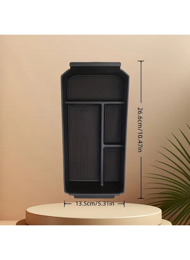 Car Armrest Storage Box Non Electric Suitable For Jaecooi7 PHEV Armrest Storage Box With Partitioned Storage Easy Access Tidy Organization Central Control Armrest Box Vehicle Storage Organizer Black - Image 2