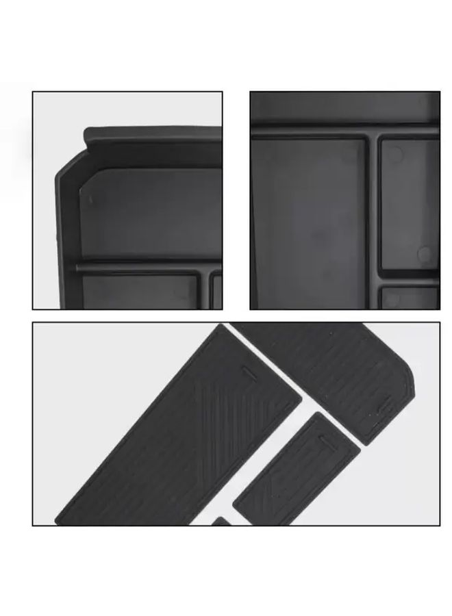 Car Armrest Storage Box Non Electric Suitable For Jaecooi7 PHEV Armrest Storage Box With Partitioned Storage Easy Access Tidy Organization Central Control Armrest Box Vehicle Storage Organizer Black - Image 3