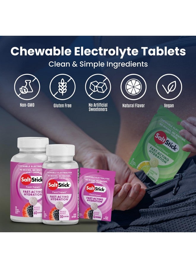 SaltStick Chewable Electrolytes - 120 Mixed Berry Electrolyte Tablets - Just Chew It, Electrolyte Chews for Hydration, Salt Tablets for Runners - 120 Count - Image 3