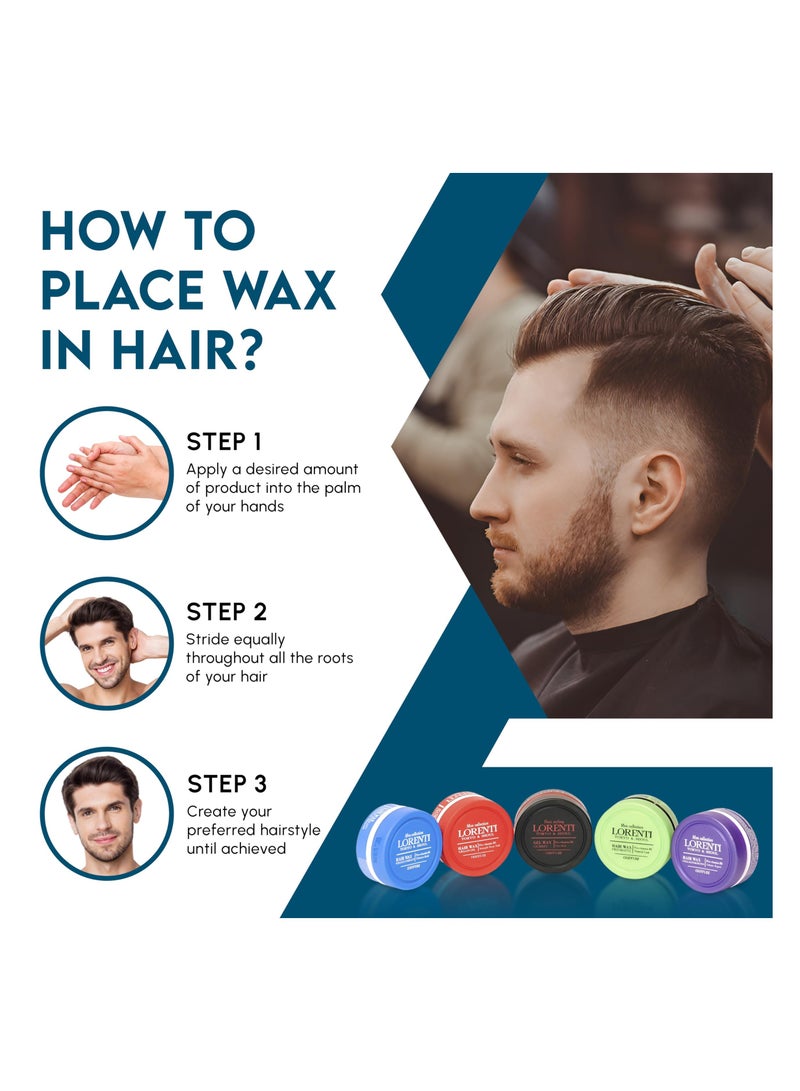 لورنتي شمع تصفيف الشعر الرجالي من مجموعة لورينتي طوكيو وسيول |برو- فيتامين ب5 | علاج الكيراتين | تثبيت نهائي | 150 مل أزرق - Image 2