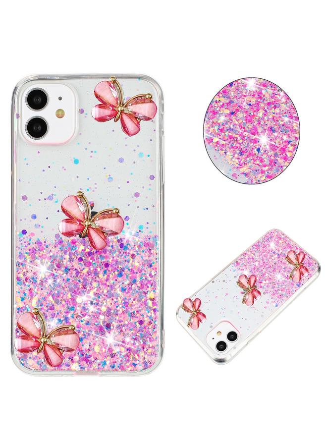 Zaboon Case For iPhone 11 Luminous Starry Sky Glitter Butterfly TPU Phone Case - Image 1