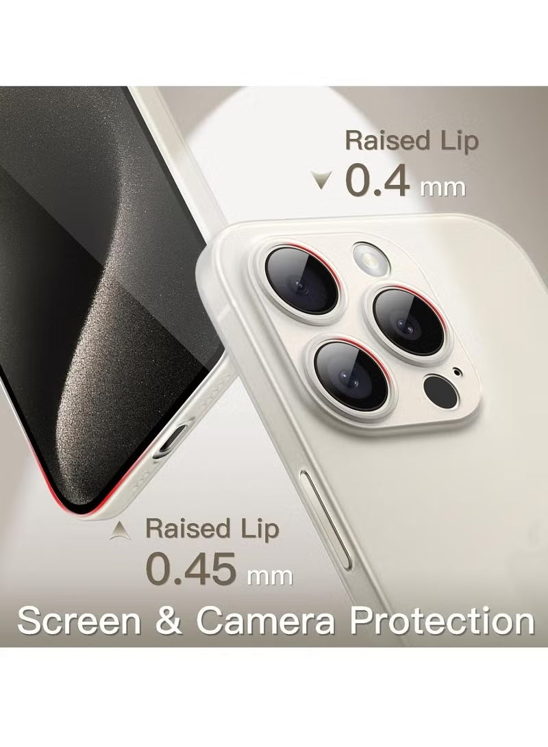 Raxoom Ultra Slim Case for iPhone 15 Pro 6.1-Inch – 0.35mm Thin, Camera Lens Cover Full Protection, Lightweight Matte Finish PP Hard Minimalist Case, Supports Wireless Charging (Natural Titanium) - Image 4