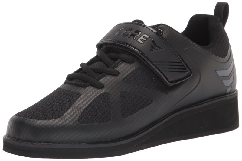 CORE Weightlifting Shoes - Squat Shoes for Powerlifting, Deadlifting, Crosstraining, Olympic Lifting and Gym - Men and Women - Strap and Lace-Up Design with Non-Slip Sole & 0.67" Heel Black - Image 1