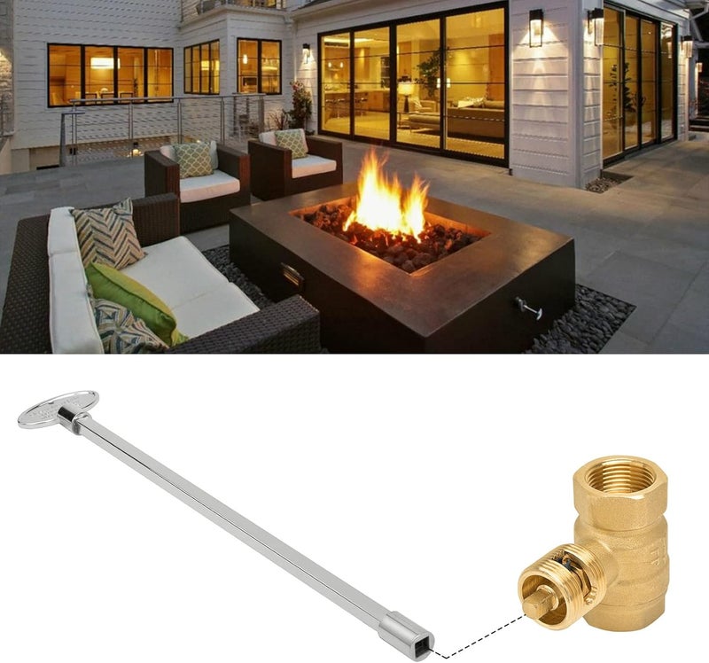 Skyflame Universal Gas Valve Key Fits 1/4" and 5/16" Gas Valve Stems, for Fire Pit and Fireplace, Polished Chrome - 12 Inches - Image 4
