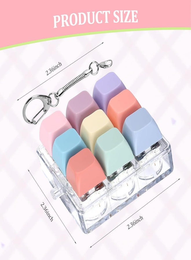 Wanheart Keyboard Fidget Toy, Fidget Clicker Keychain Stress Relief Button Toy for Adults, Colorful Macaron Stress Relief Gifts for Stress Relief and Pass Time - Image 2