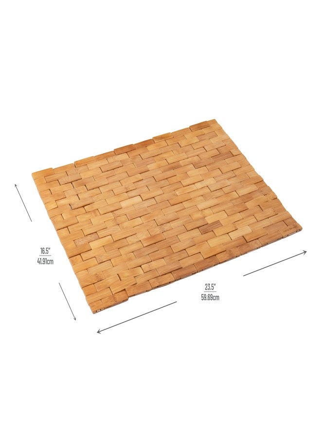 Mind Reader Bath Mat, Shower Mat, Bathtub Mat, Bathroom Accessory, Wood, Rayon from Bamboo, 23.5"L x 16.5"W x 0.4"H, Brown - Image 3