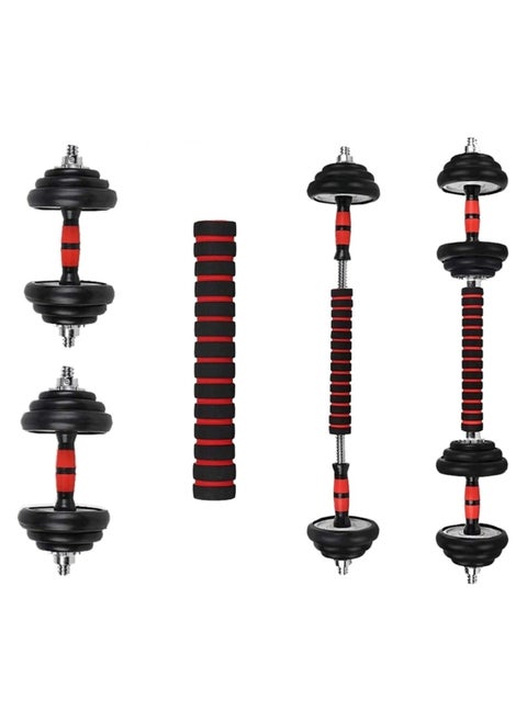 Black Heavy Duty PVC Dumbbells Set 20kg with Cement Core