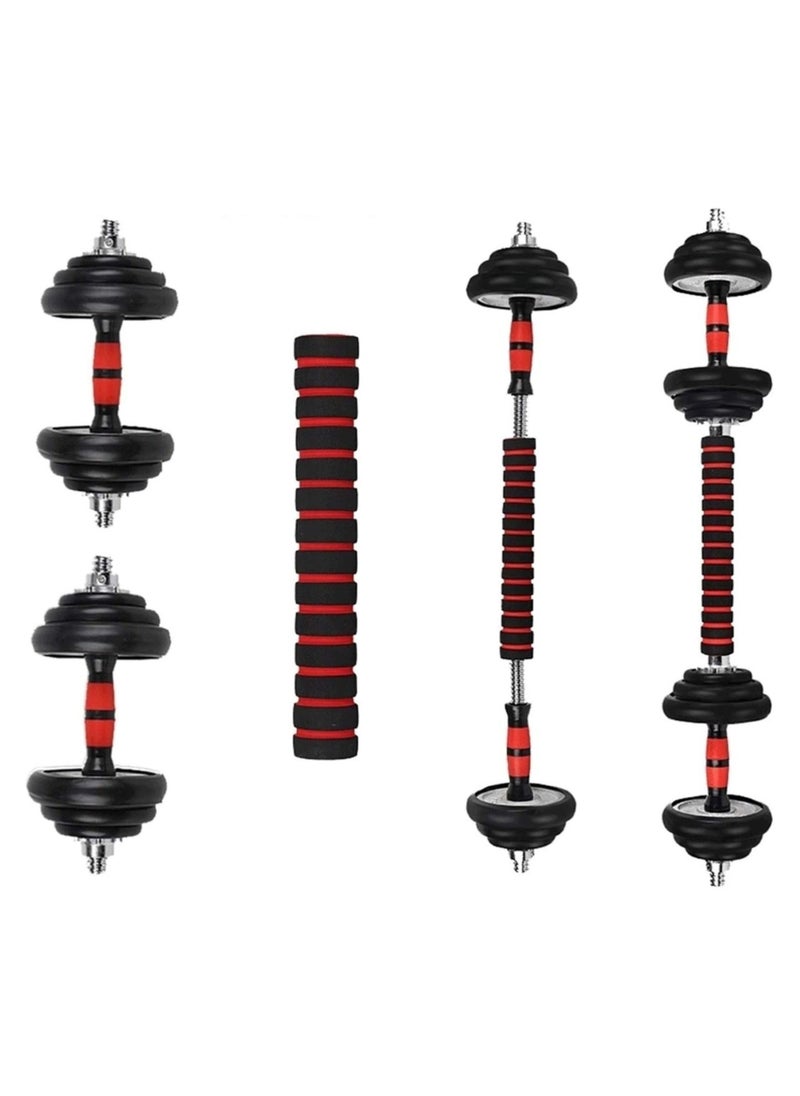 Huitich - Black Heavy Duty PVC Dumbbells Set 20kg with Cement Core - Image 1