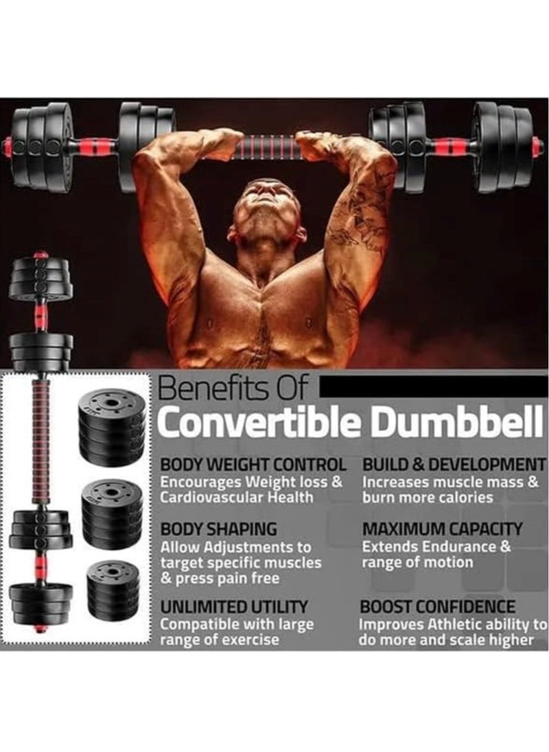 Huitich - Black Heavy Duty PVC Dumbbells Set 20kg with Cement Core - Image 1