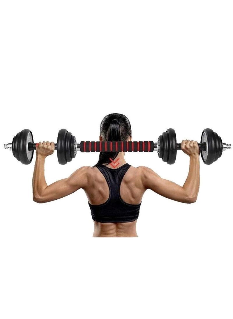 Huitich - Black Heavy Duty PVC Dumbbells Set 20kg with Cement Core - Image 1