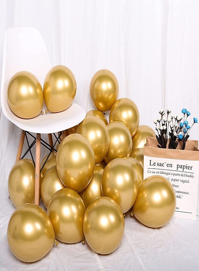 Flyloons 25 pcs Golden Chrome Balloons for Birthday decoration celebration Anniversary baby shower Girls Boys Men Women - Image 2
