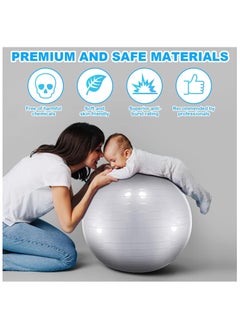 Generic Gymnastic, Yoga and Exercise Ball With Air Pump 75 CM, Grey  - Image 5