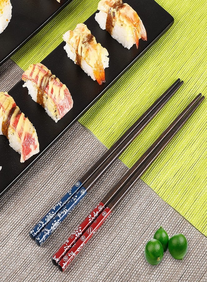 Youda Chopsticks Reusable Japanese Natural Wood Chopsticks 1 Pair with Case, Portable and Dishwasher Safe (Blue) - Image 4