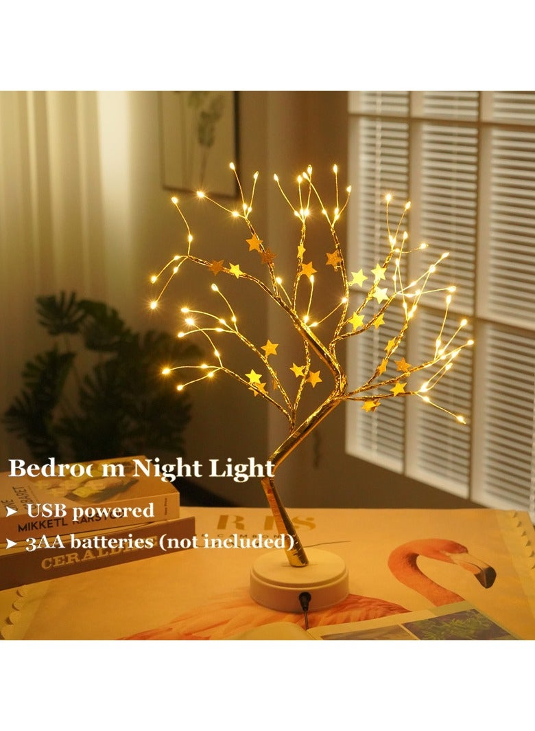 تابيت شجرة البتولا المضيئة لعيد الميلاد للديكور المنزلي، شجرة عيد الميلاد الاصطناعية للطاولة مع 78 مصباح LED، شجرة عيد الميلاد بمصباح طاولة مع أضواء لتزيين عيد الميلاد في الأماكن المغلقة (أ) - Image 4