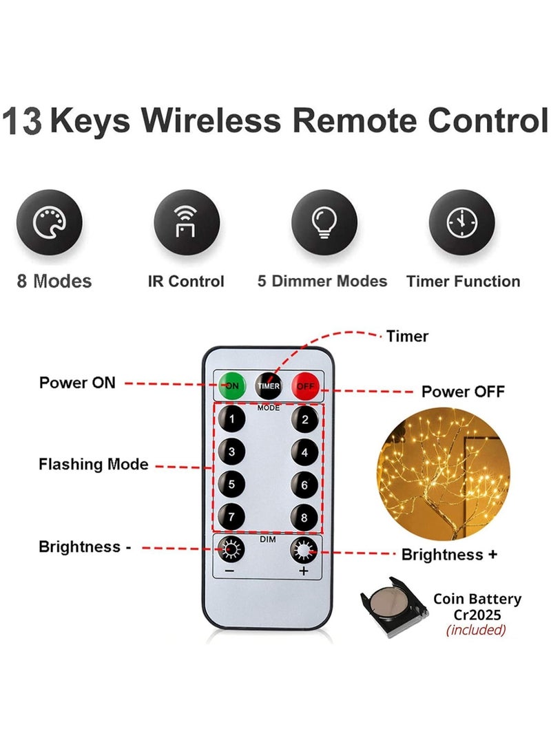 تابيت شجرة البتولا المضيئة لعيد الميلاد للديكور المنزلي، شجرة عيد الميلاد الاصطناعية للطاولة مع 78 مصباح LED، شجرة عيد الميلاد بمصباح طاولة مع أضواء لتزيين عيد الميلاد في الأماكن المغلقة (أ) - Image 2