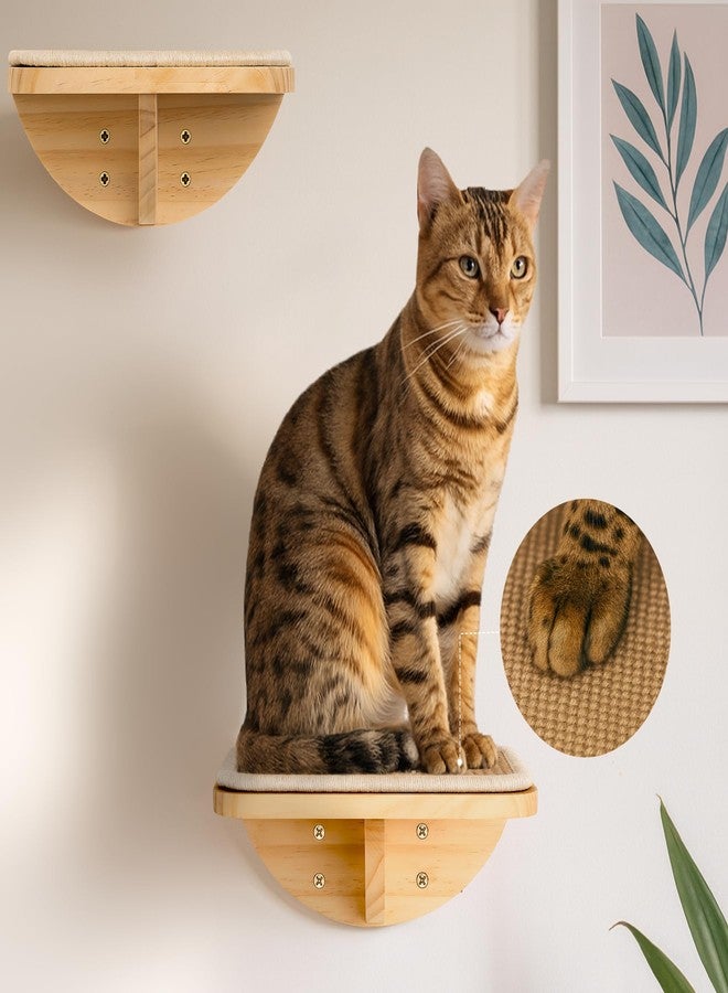 PELUOMOZ Wood Cat Wall Shelves with Sisal Mat – Cats Wall Furniture Steps for Large Cats, Perfect for Play and Vertical Movement - Image 2
