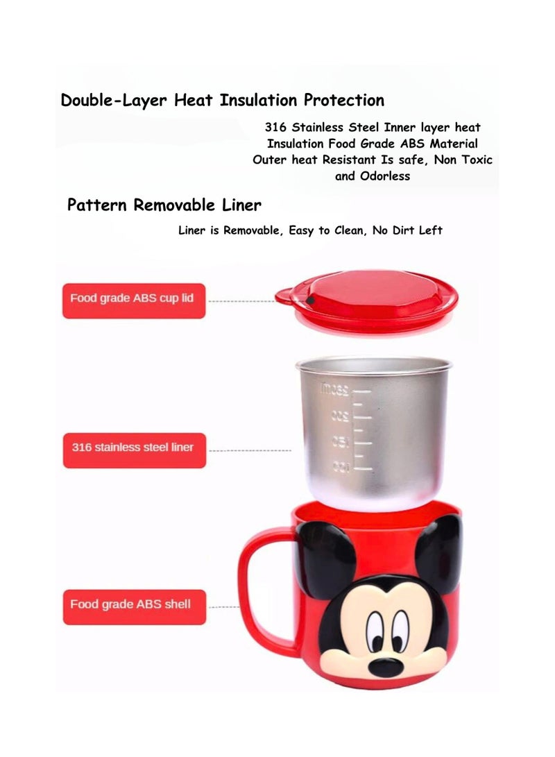 Disney 1pc 3D Cartoon Kids Drink Water Cup Stainless Steel Milk Cup 300ml ( Mickey Red )  - Image 5