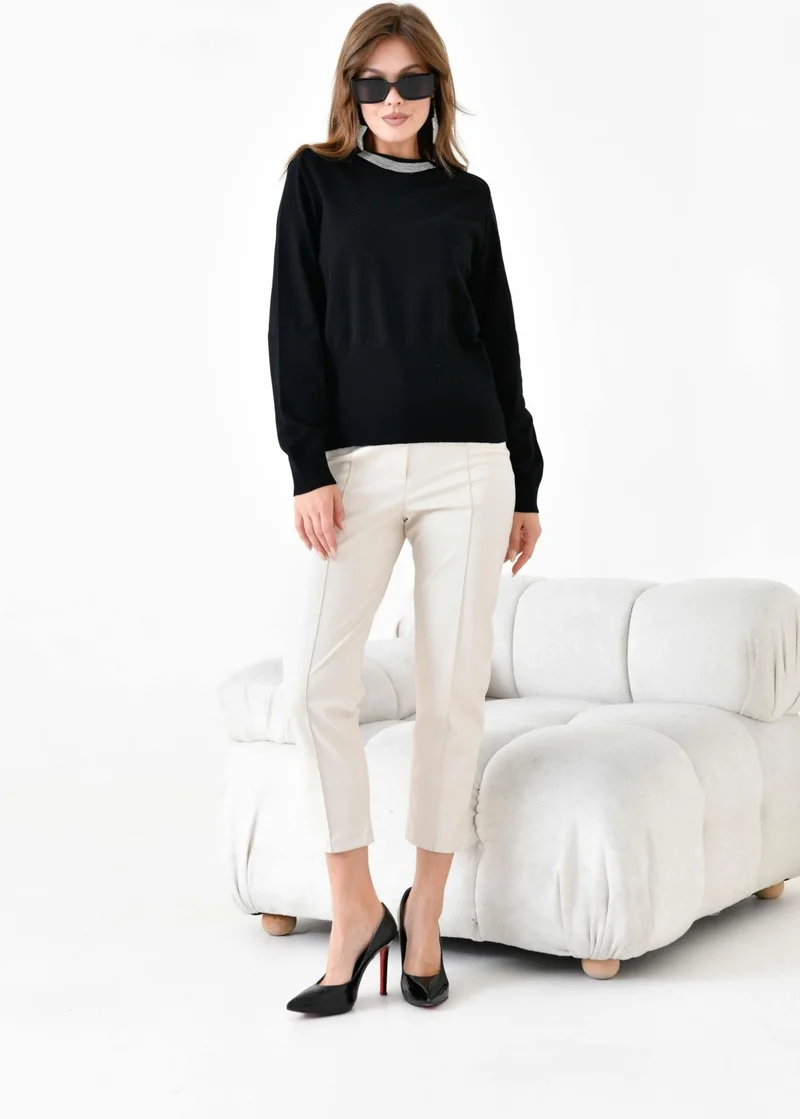 Garmi Women's Chain Detail Sweater Black