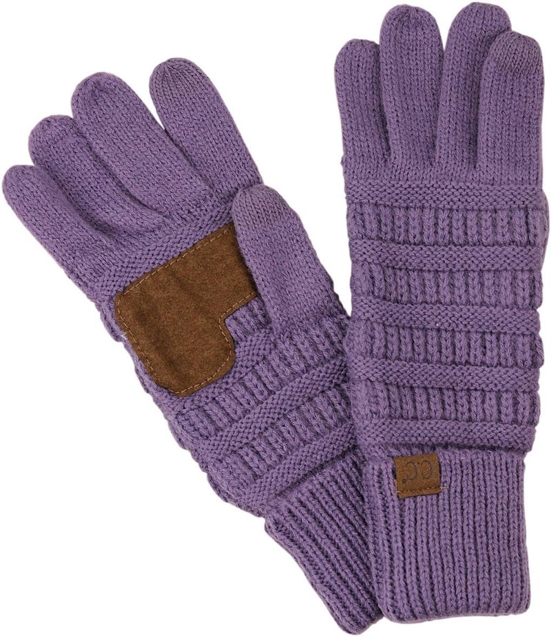 Cc Unisex Cable Knit Winter Warm Anti-Slip Touchscreen Texting Gloves - Image 1