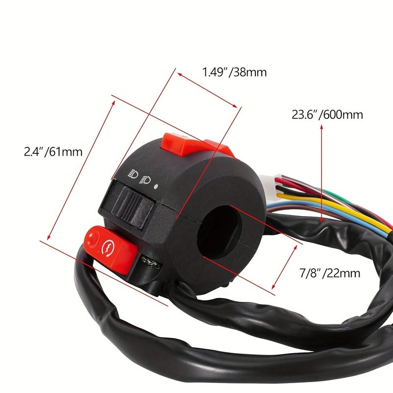3 Function 7 8 Inch Handlebar Switch For 50cc 125cc ATV Quad Bike Scooter Snowmobile - Image 2