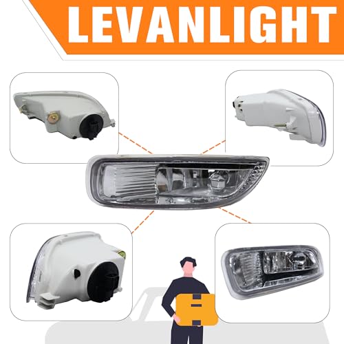 LEVANLIGHT Fog Lights Assembly Driving Fog Lights Lamps Clear Lens Front Driving Lamps For Toyota Corolla 2003 2004 with 9006 12V 35W Halogen Bulbs & Wiring Harness Kit 81220-02060 81210-02060 - Image 5