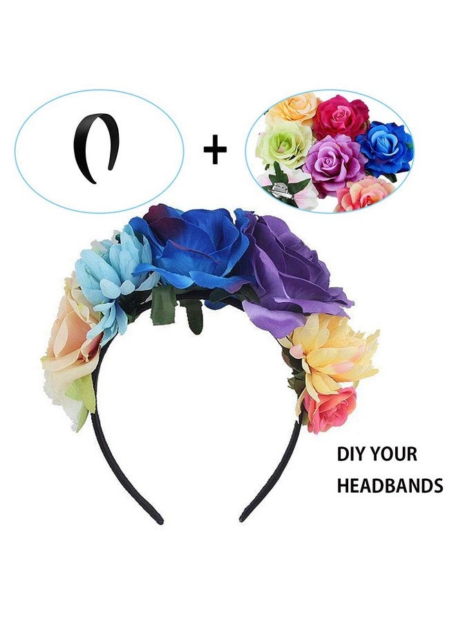 BallHull 1.2 Inch Satin Headbands Ladies And Girls Antiskid Hard Hair Bands Diy Hair Headbands 6 Pcs Black. - Image 5