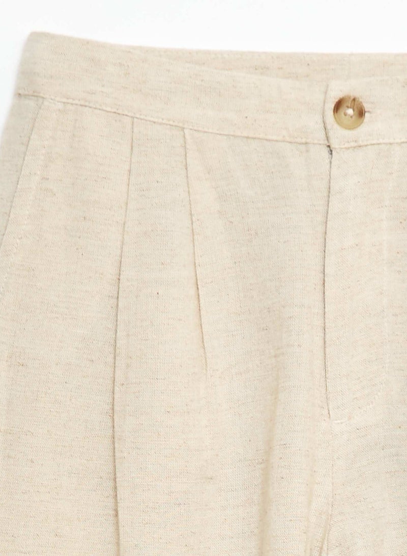 Kiabi Wide-Leg Linen-Blend Trousers - Image 3