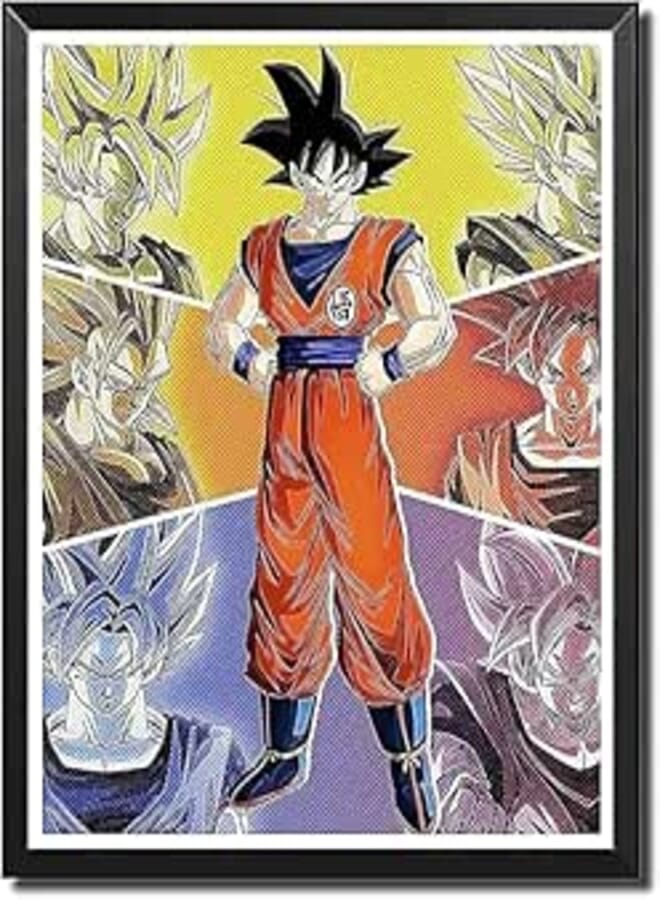 Dragon Ball Super Son Goku Kakarotto Japanese Manga Poster Anime Wall Art, Unframed Manga Photo Prints Poster Pictures Artwork Uv Coated for Home Bedroom Living Room Decor, 8Inch x 10Inch UNFRAMED