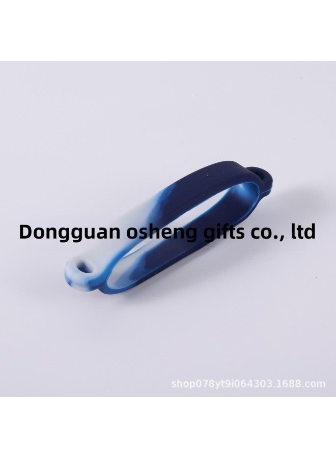 Silicone Water Cup Satchel Rope Ring Buckle Satchel Rope Water Cup Holder Highly Elastic Silicone Water Cup Handle Ring Buckle-Color:Dark Blue Blue White--ring Set  - Image 1