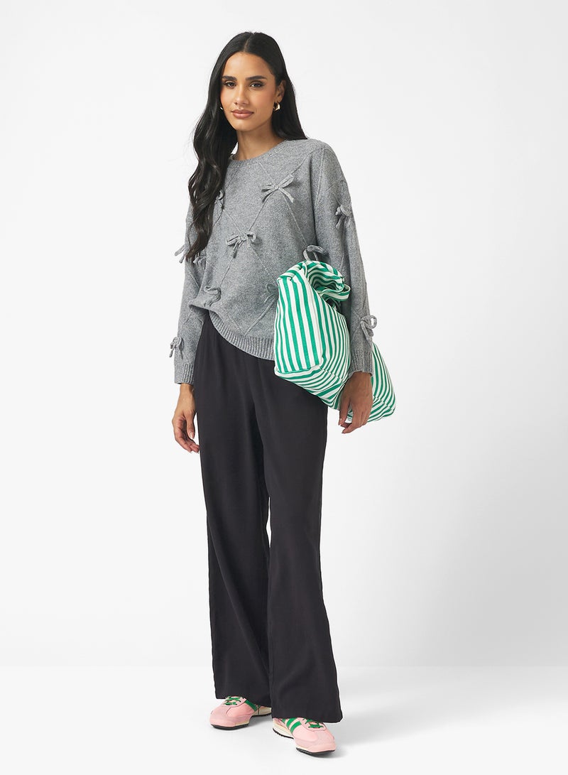 Ginger Bow Detail Knitted Sweater - Image 4