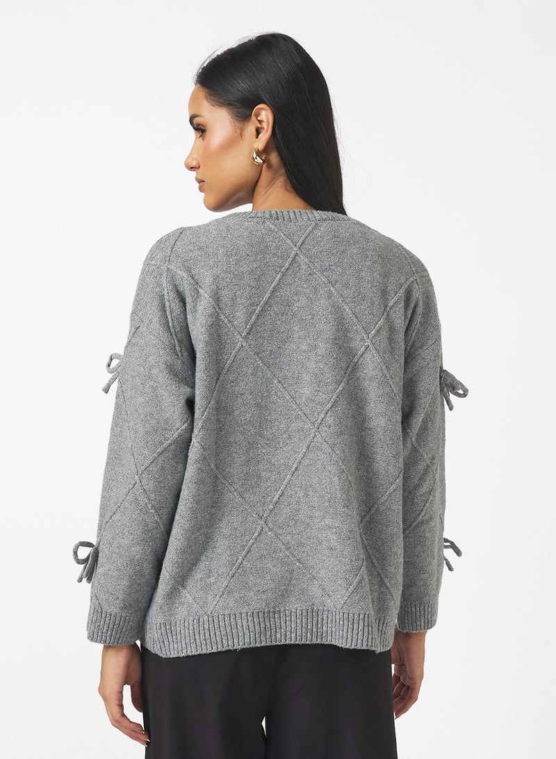 Ginger Bow Detail Knitted Sweater - Image 2