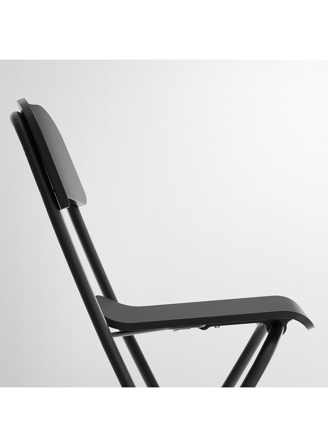 Zaboon Bar stool with backrest, foldable, black/black, 63 cm - Image 5