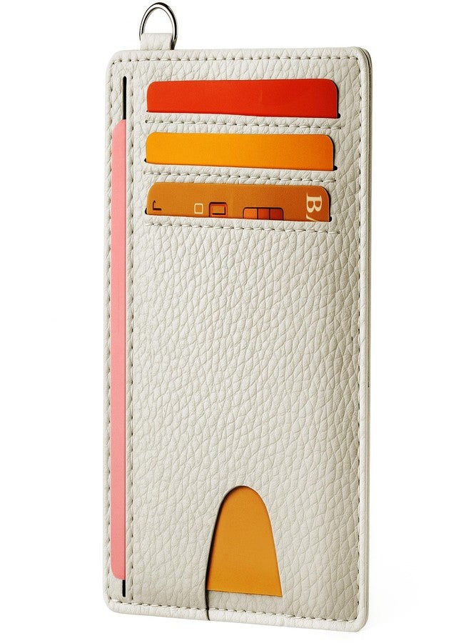 Mayski Slim Minimalist Wallet, Front Pocket Leather Wallets, RFID Blocking, Credit Card Holder for Men & Women, Litchi Beige, Minimalist - Image 1