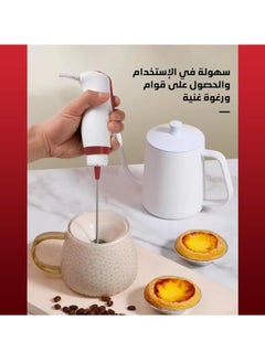 سبيس شوب مضرب يدوي للفوم، خلاط كهربائي لمشروب القهوة، صانع الرغوة، خلاط كهربائي متين KA3069 (اسود)  - Image 2