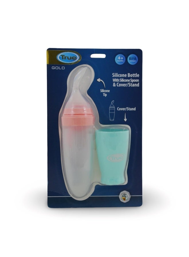 Silicone Bottle With Silicone Spoon & Cover / Stand