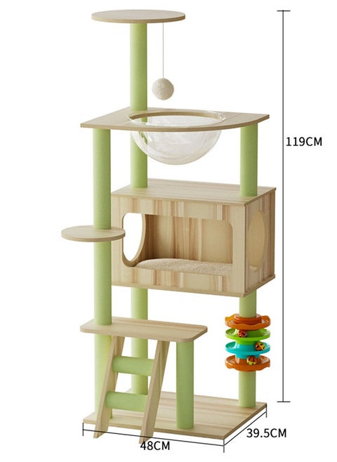 Multi-Level Kitten Play Tree with Scratching Post and Ladder