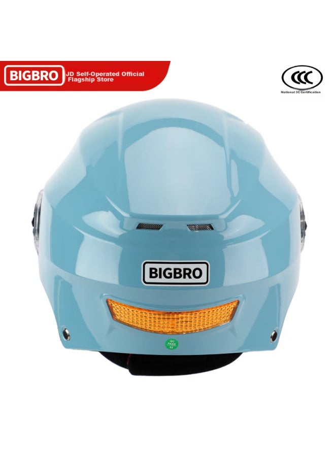 Bigbro X339 Autumn Blue, New National Standard 3c Electric Motorcycle Helmet, Safety Helmet For Men And Women, Lightweight Summer Style, Sun Protection, Electric Scooter Half Helmet - Image 4