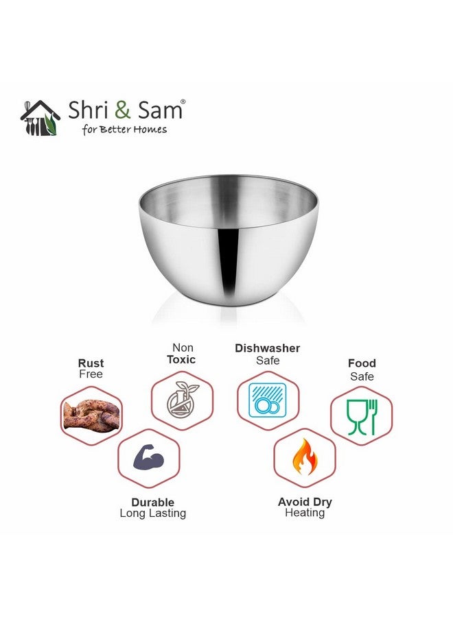 Shri & Sam Shri and Sam Stainless Steel Bowl, 20 cm, Silver  - Image 4