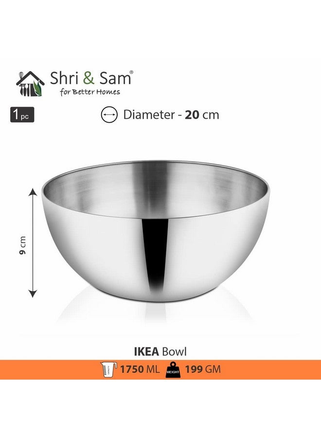 Shri & Sam Shri and Sam Stainless Steel Bowl, 20 cm, Silver  - Image 2