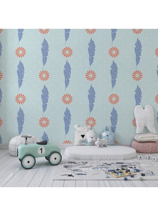 Home Gallery Flat Illustration Of Sunrise Seamless Pattern For Background Fabric Wallpaper Covers An Area ​​Up To 4.2Mx3M With Adhesive  And Smoothing Tool - Image 1