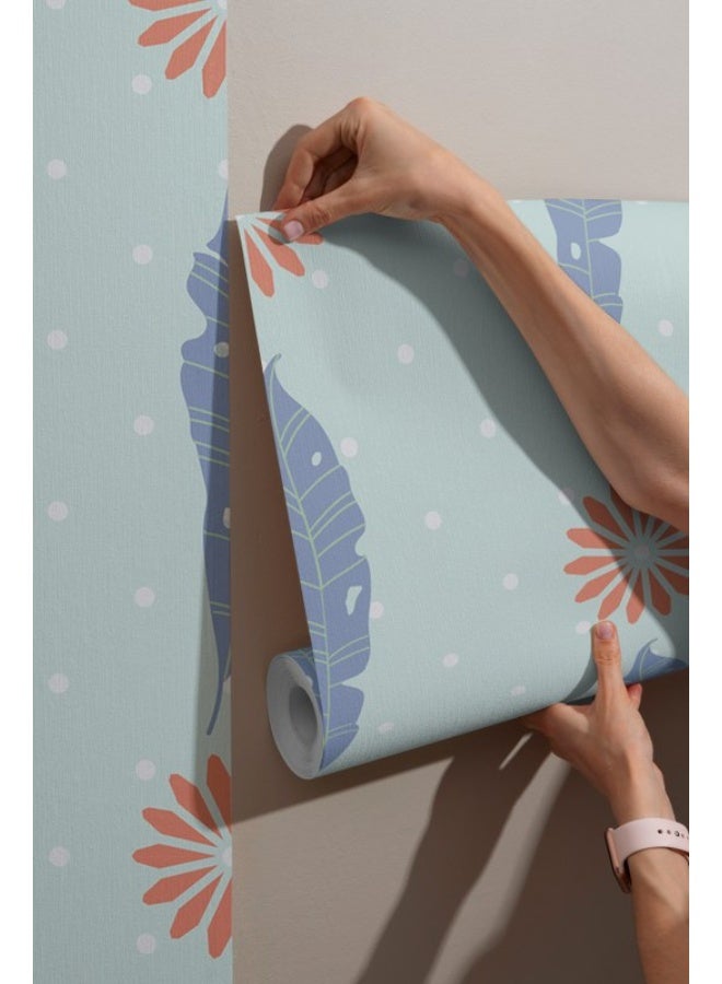 Home Gallery Flat Illustration Of Sunrise Seamless Pattern For Background Fabric Wallpaper Covers An Area ​​Up To 4.2Mx3M With Adhesive  And Smoothing Tool - Image 2