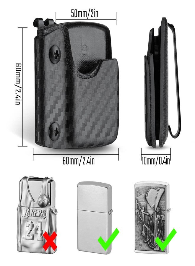 TACTICAL_GEEK TACTICAL GEEK TX2 Lighter Pouch, Portable Lighter Holder with Pocket Belt Clip, Anti-Scratch Protective Storage Case for Daily Carry, Carbon Fiber Grain - Image 2
