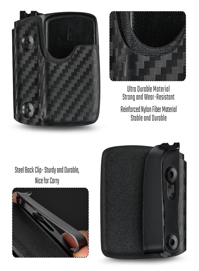 TACTICAL_GEEK TACTICAL GEEK TX2 Lighter Pouch, Portable Lighter Holder with Pocket Belt Clip, Anti-Scratch Protective Storage Case for Daily Carry, Carbon Fiber Grain - Image 3
