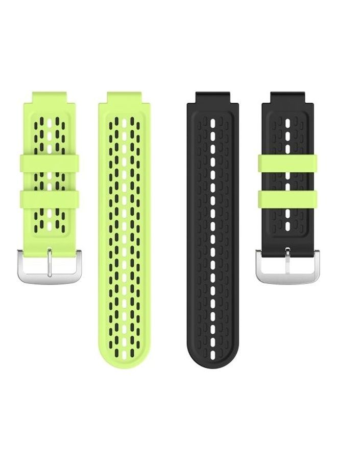NIBEMINENT Silicon Replacement Strap Watchband For Garmin Approach S2/S4 Lime Green/Black - Image 2