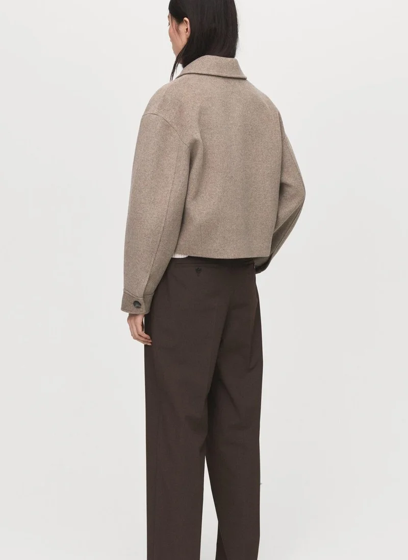 MANGO Wool bomber jacket
